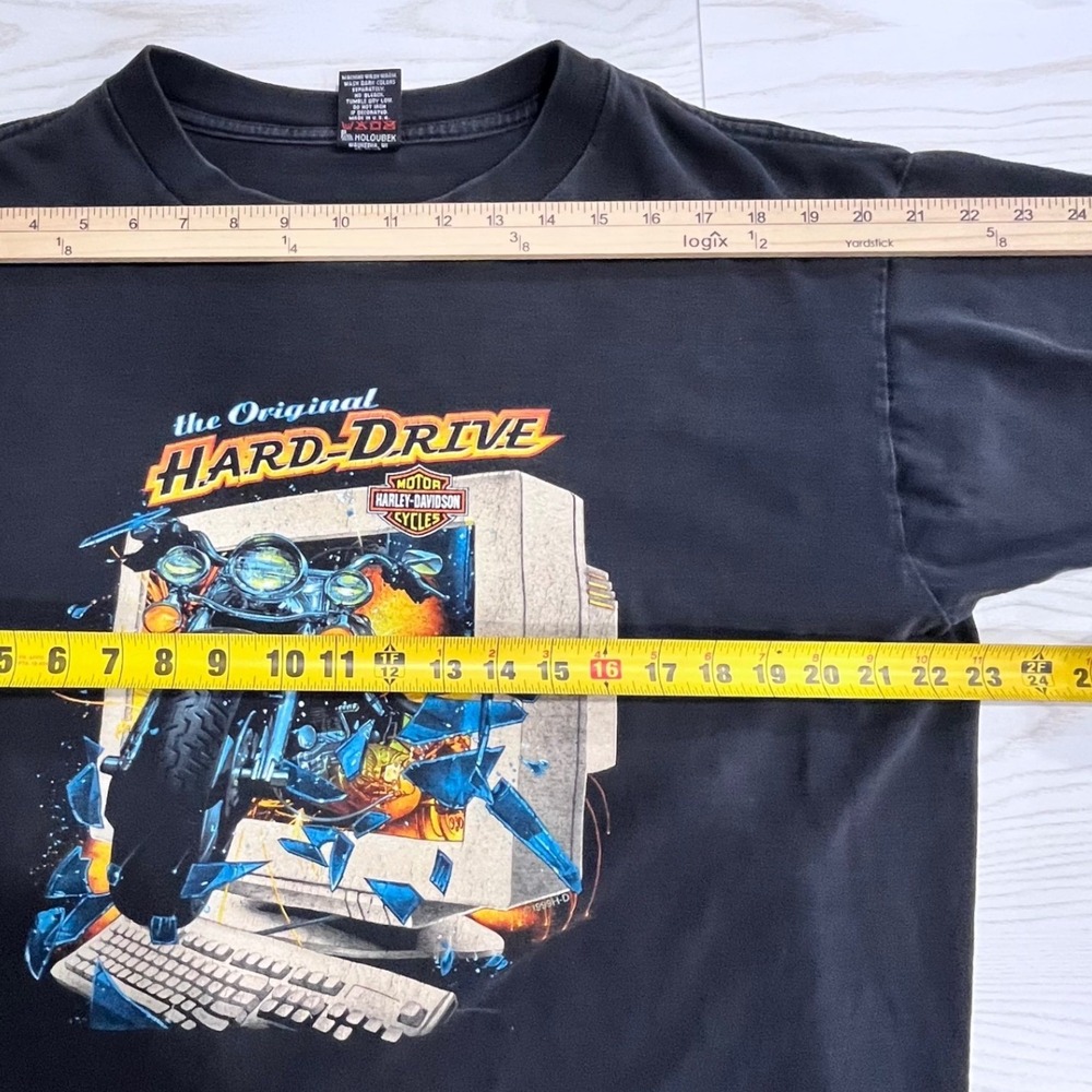 Harley-Davidson The Original Hard Drive Gowanda NY T-Shirt Men XL Black VTG 1999 - Picture 8 of 11